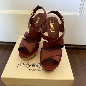 Yves Saint Laurent Brown Leather Sandals